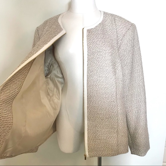 CALVIN KLEIN Tweed Zipper Jacket - Picture 4 of 10